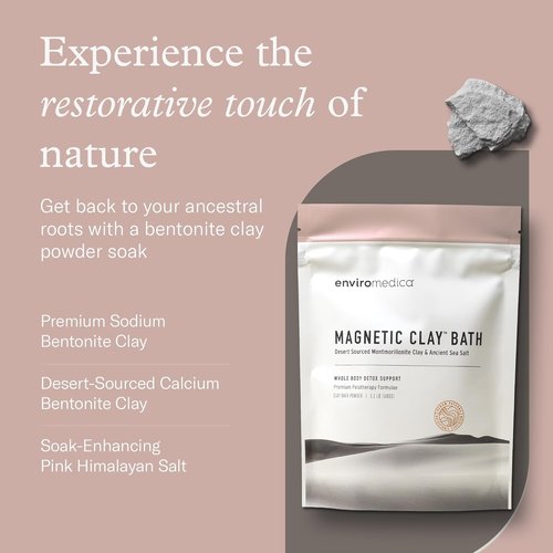 Enviromedica Magnetic Bentonite Clay Bath - Rejuvenating Soak with Himalayan Salt | 500g Body & Face Mask