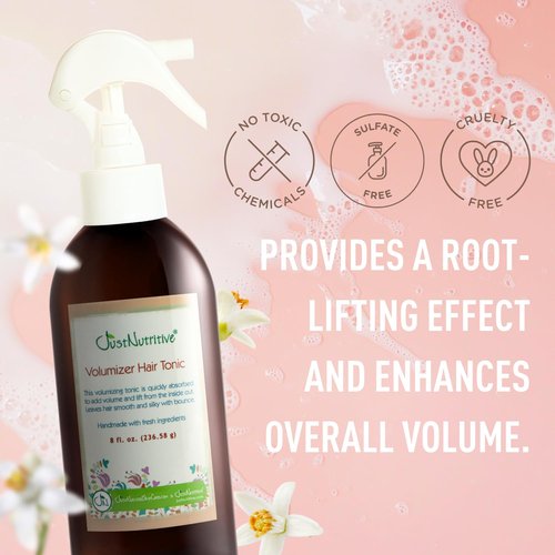 Just Nutritive Volumizer Hair Tonic - Instant Volume & Lift for All Hair Types | 8 Fl Oz