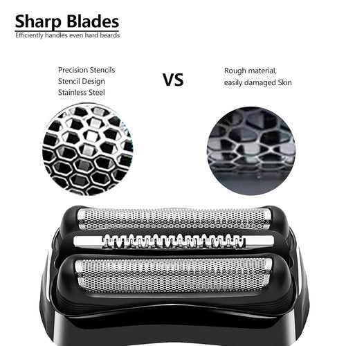 Braun 21B Replacement Head - Wet & Dry Foil and Cutter for Series 3 Electric Shavers | Compatible with S3, 300s, 310s, 3010s, 3040s, 5409, 340s-4
