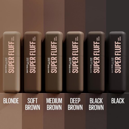 Maybelline Superfluff Brow Mousse - All Day Volumizing Tinted Gel for Soft Full Brows | Soft Brown, 1 Count