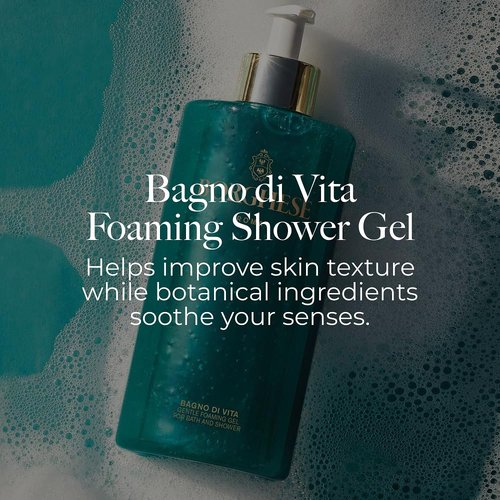 Borghese Bagno Di Vita Gentle Foaming Bath & Shower Gel - Hydrating Aromatherapy Body Wash with Thyme, Chamomile & Almond Oil