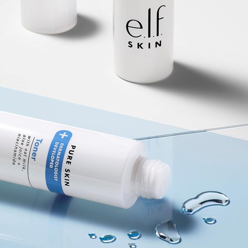 e.l.f. Skin Pure Skin Toner - Gentle Exfoliating Formula with Oat Milk & Aloe Juice for Smooth Complexion