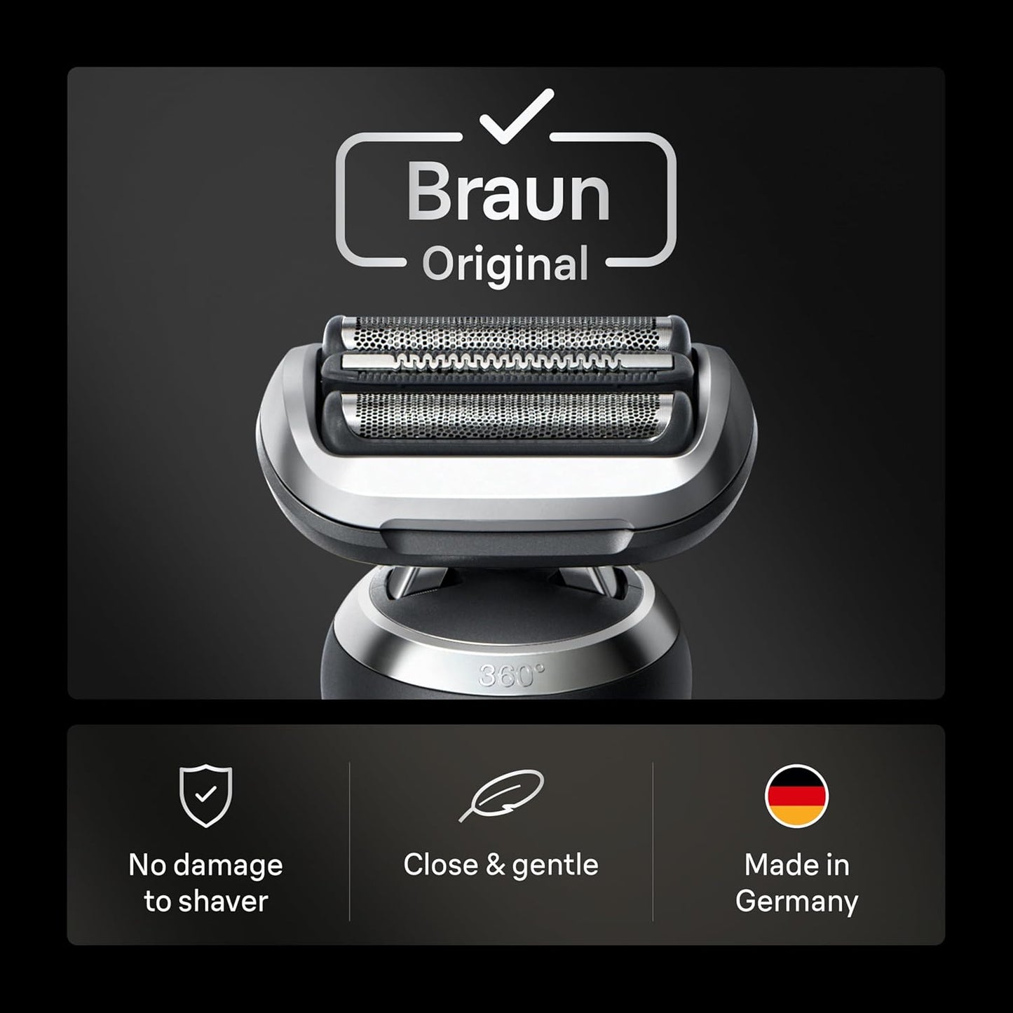 Braun Series 7 Electric Shaver Replacement Head - Effortless Attachment for Optimal Shaving | Compatible with Series 7, 74S, Silver