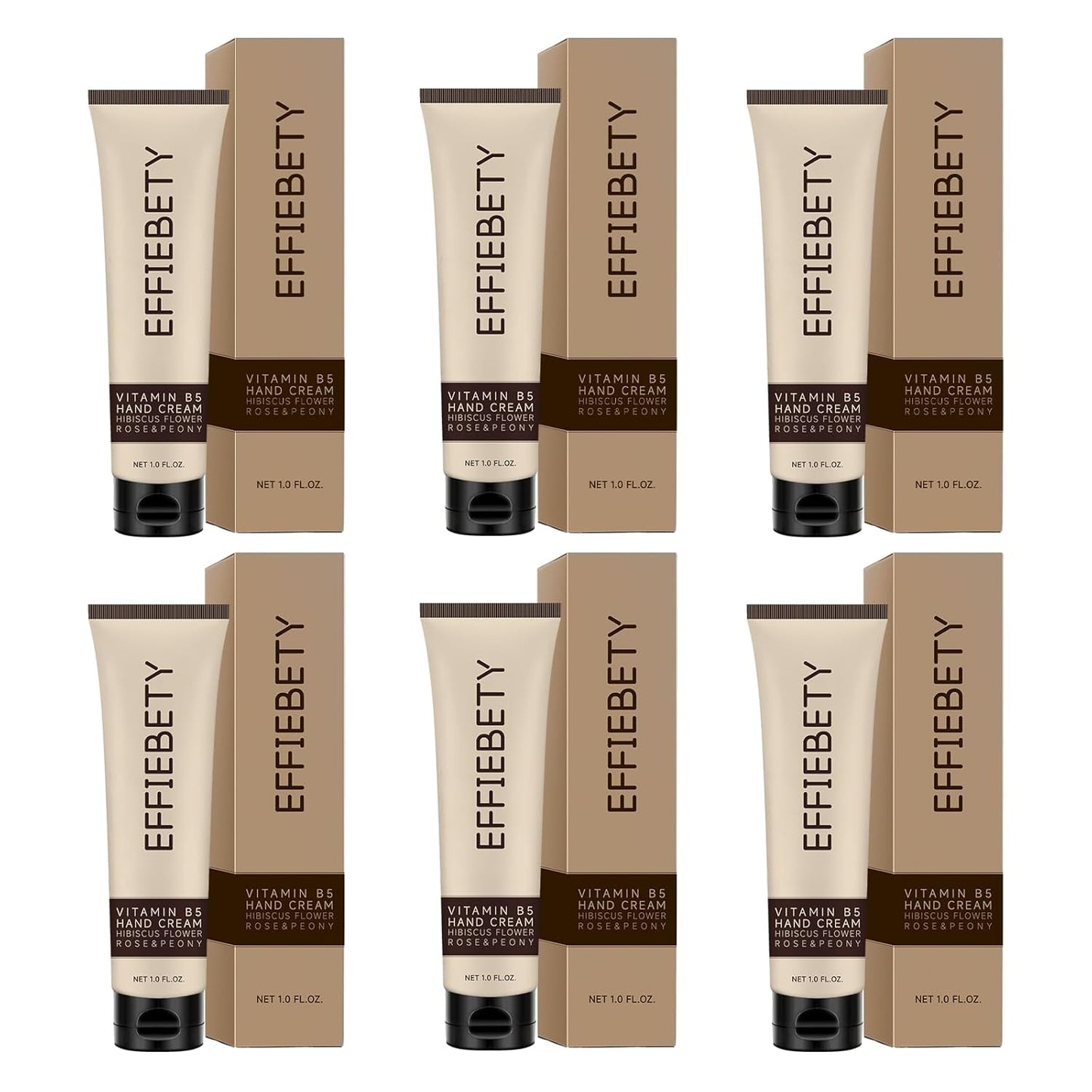 Vitamin B5 Hand Cream - Fast-Absorbing & Non-Greasy Formula for Deep Hydration | 6-Pack, Vegan & Cruelty-Free (1 fl oz)