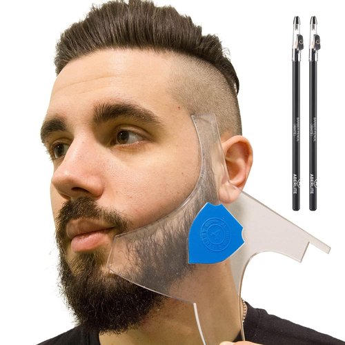 Aberlite ClearShaper 3.0 - Premium Beard Shaper Kit with Two Barber Pencils - 100% Clear Stencil Guide
