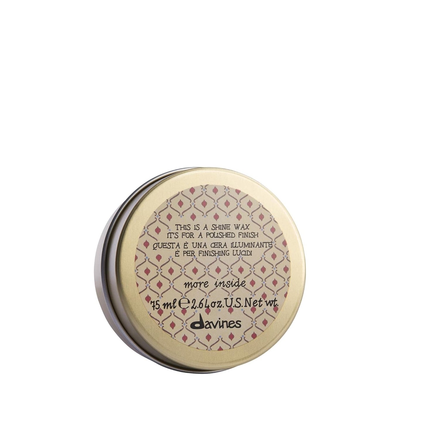 Davines Shine Wax - Light Hold Creamy Wax for Glossy Finish & Sleek Styles | 2.54 Fl Oz