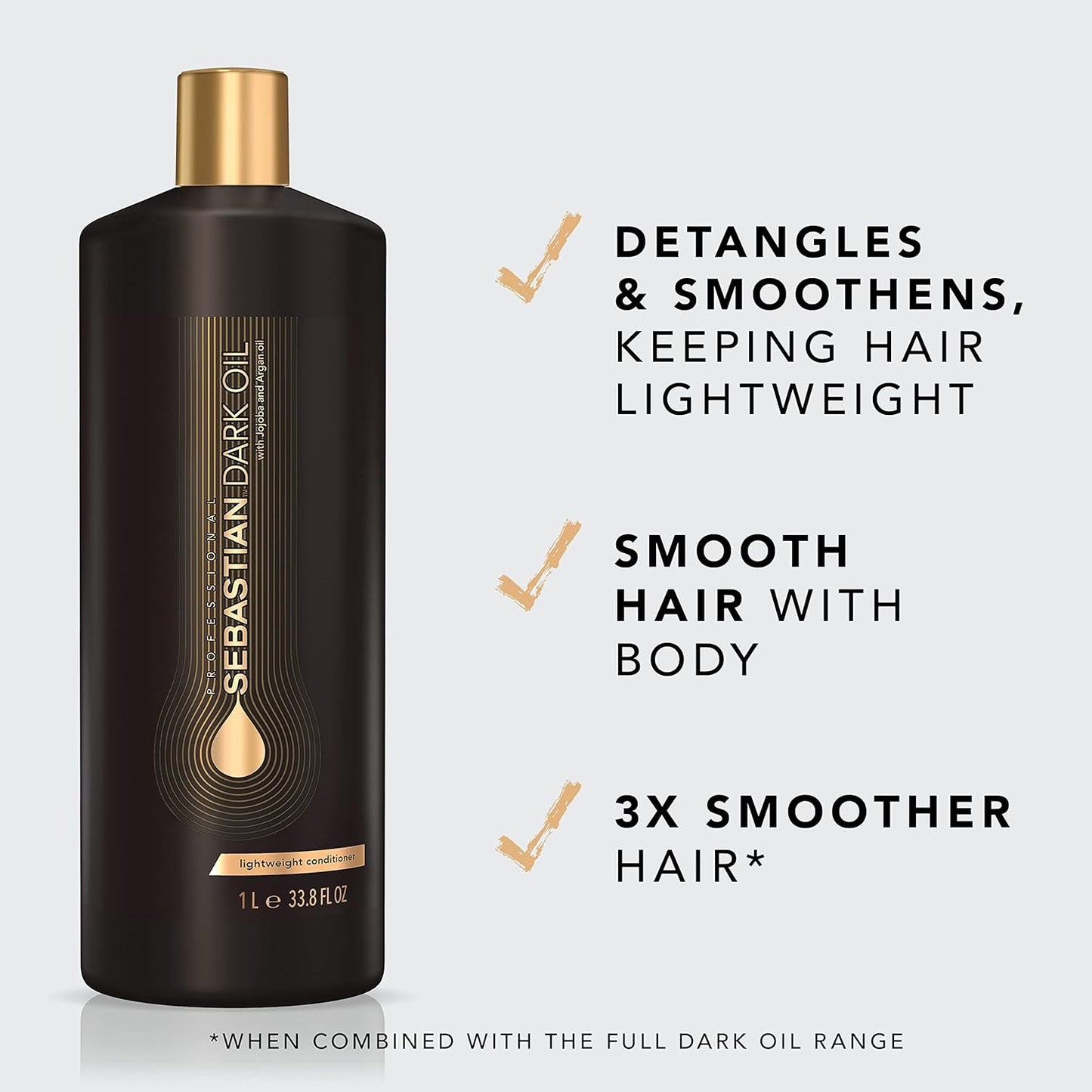 Sebastian Professional Dark Oil Conditioner - Lightweight Formula with Jojoba & Argan Oil for Silky Smooth Hair