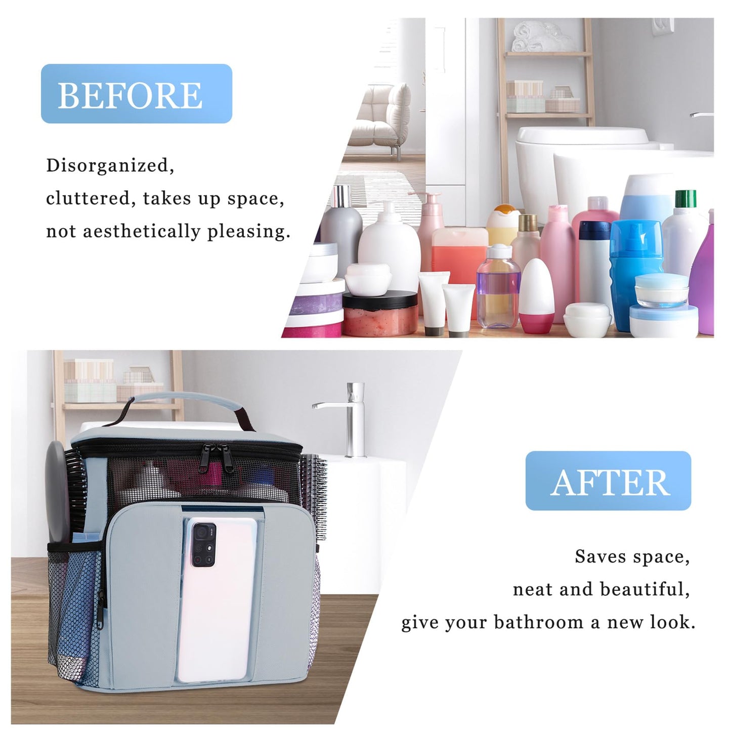 Dorm Room Essentials for College Students Girls Boys Guys with Hanging Hook, Water resistant Toiletry Bags for Traveling Women Men, Travel Cruise Ship Essentials for College Bathroom Camping Beach