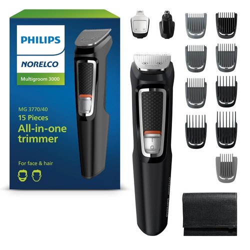 Philips Norelco Multigroom 3000 Series - All-in-One Men's Grooming Kit | 15-Piece Trimmer Set