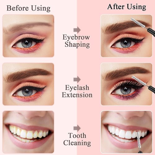 MAPVOLUT Micro Eyebrow Brush Set - 120 Pcs Brow Lamination & Lash Tint Tools with Caps