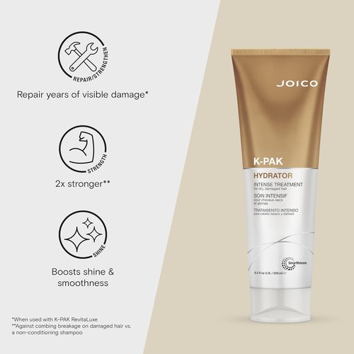 Joico K-Pak Hydrator Intense Treatment - Deep Hydration for Dry, Damaged Hair | Boost Shine & Elasticity