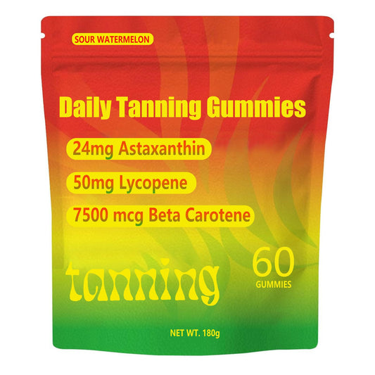 Tanning Gummies, Daily Tanning Gummies with Astaxanthin, Lycopene & Beta Carotene for Skin Health & Glow, Vegan, Non-GMO, 60 Count