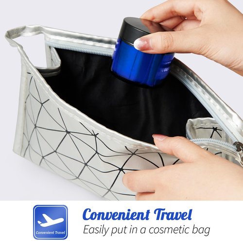 2oz Jars with Lids, Hoa Kinh 24 Pack Blue Glass Jars with Lids Empty Cosmetic Containers Round Airtight Glass Jar with Inner Liners and black Lid for Storing Lotions, Powders, and Ointments