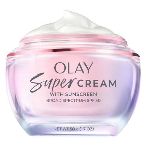 Olay Super Cream - Lightweight Face Moisturizer with SPF 30 | 5-in-1 Skin Care Benefits - 1.7 oz