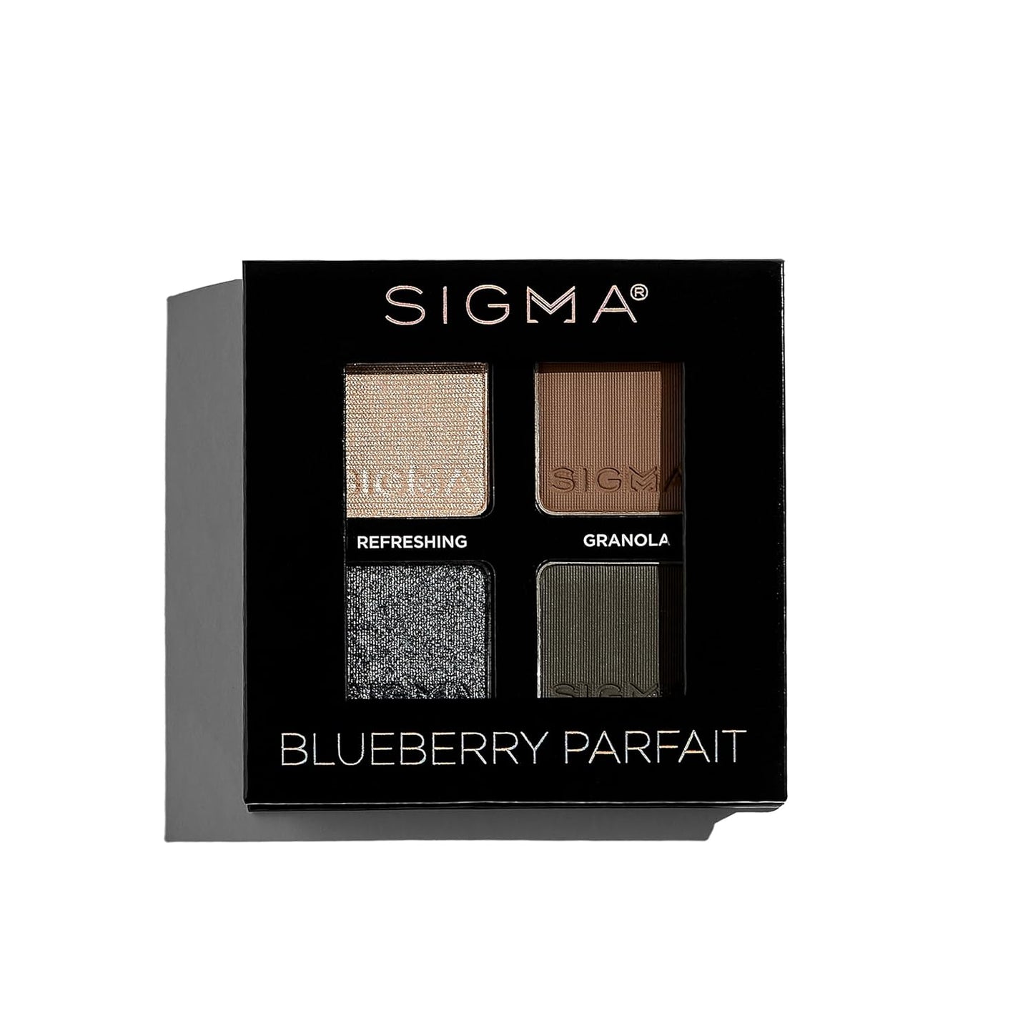 Sigma Beauty Quad Eyeshadow Palette - Buttery Soft Formula with Buildable Shades for All-Day Wear | Blueberry Parfait