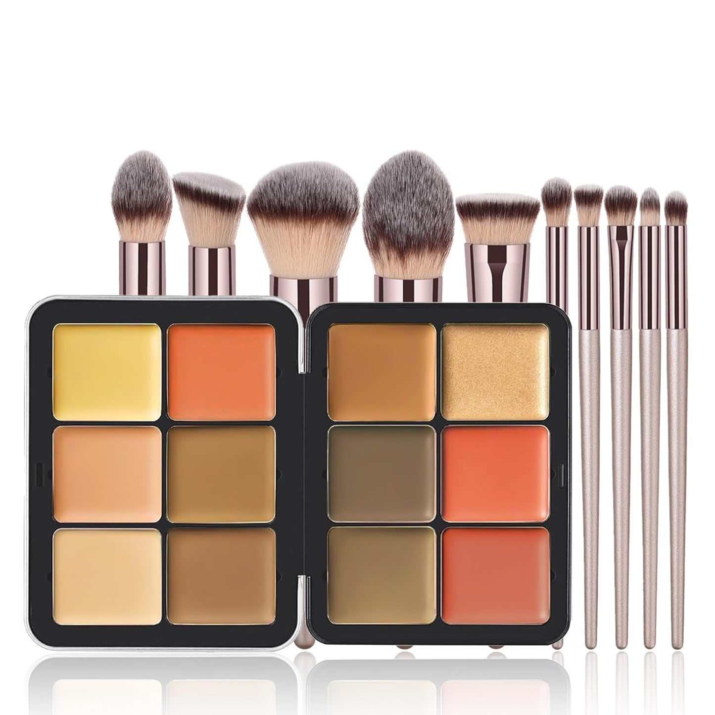 Skiennix Vegan Eyeshadow Makeup Kit - 12 Color Palette with 10 Professional Brushes | Cruelty-Free Gift Set for Women & Teens