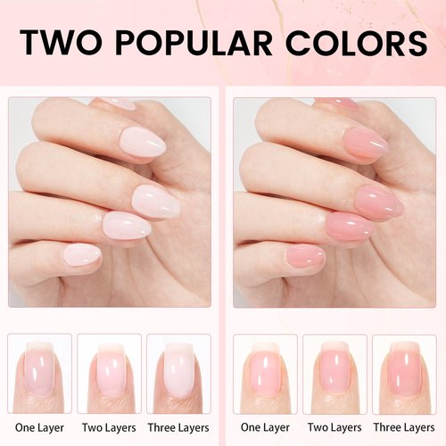 AILLSA Nail Extension Kit Short Almond Nail Tips 240pcs with 2 In 1 Nail Glue Base Coat and Nail Dehydrator, Gel Nail Tips Kit with Nail Lamp Top Coat for Starters Home Salon