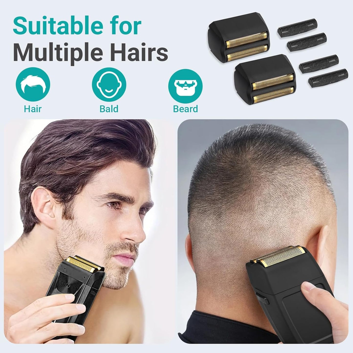 Wahl 5 Star Series Shaver Foil Head - Replacement Cutter Bar for Close Shaving | 2 Pack, Black