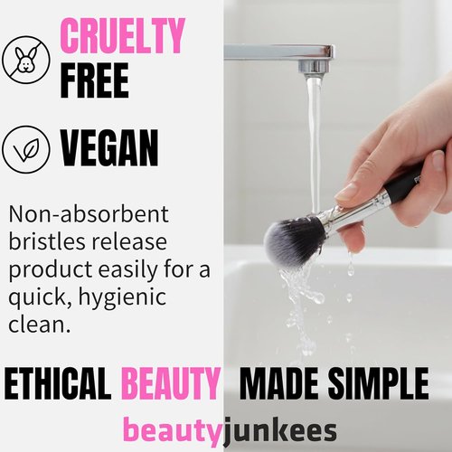 Beauty Junkees Concealer Brush - Small Fluffy Tapered Synthetic Brush for Precision Powder Application