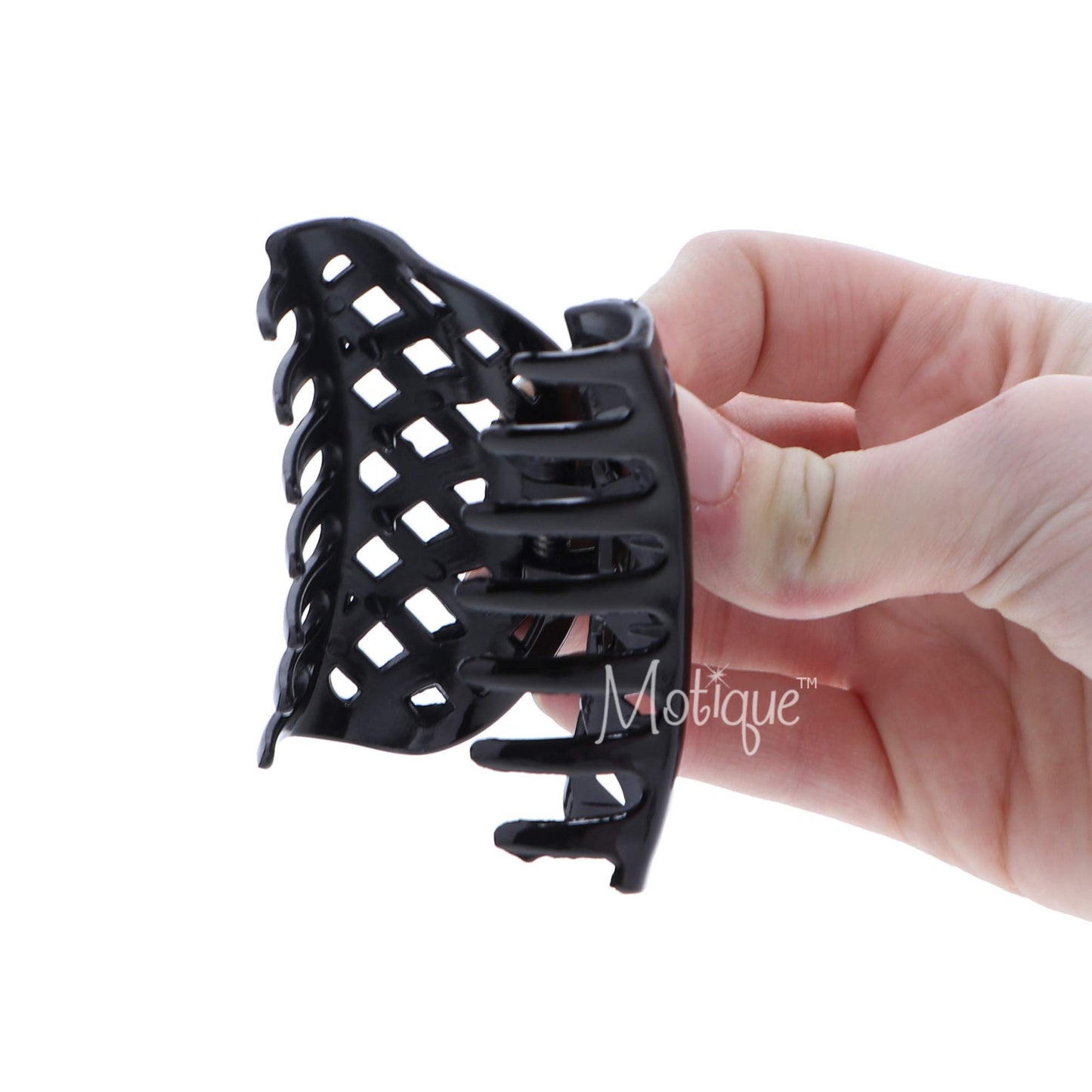 Plastic Weaved Jaw Hair Clip for Women and Girls - Set of 3-Black