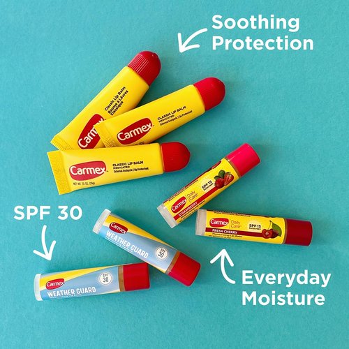 Carmex Classic Lip Balm Pack - Moisturizing Weather Guard & Daily Care | 7-Count Variety (3 Tubes, 4 Sticks)
