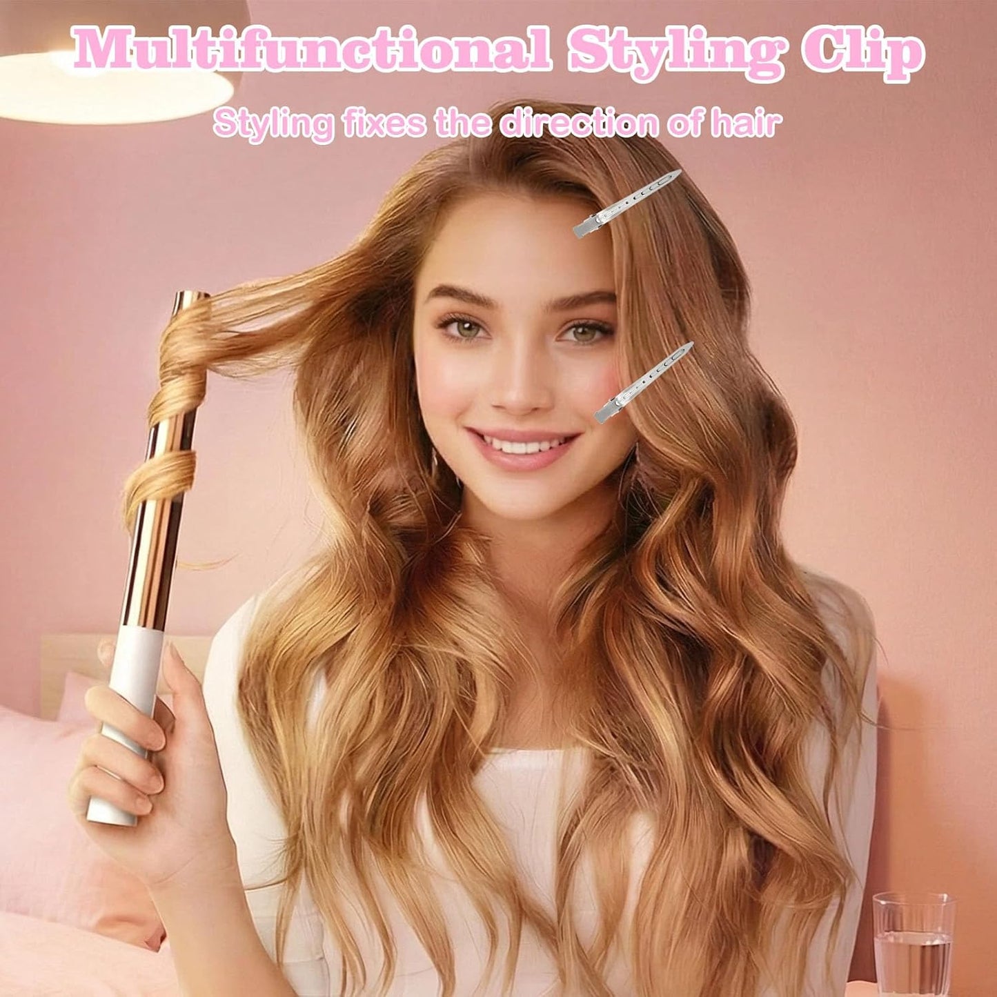 Skiennix 2-in-1 Hair Rollers Set - 6 Pcs Curlers with Styling Clips for All Hair Types