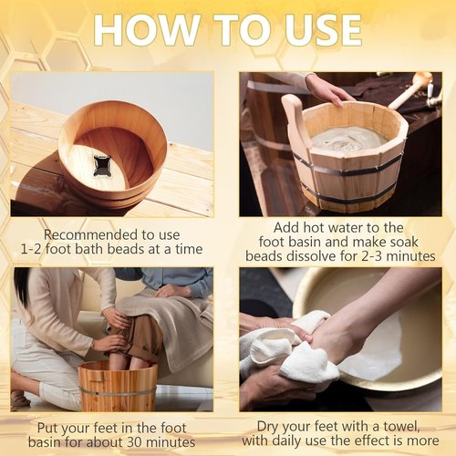 Revivafoot Bee Venom Foot Soak, Revivafoot Bee Venom Lymphatic Drainage, Bee Venom Lymphatic Foot Soak Beads for All Ages (2Pcs)
