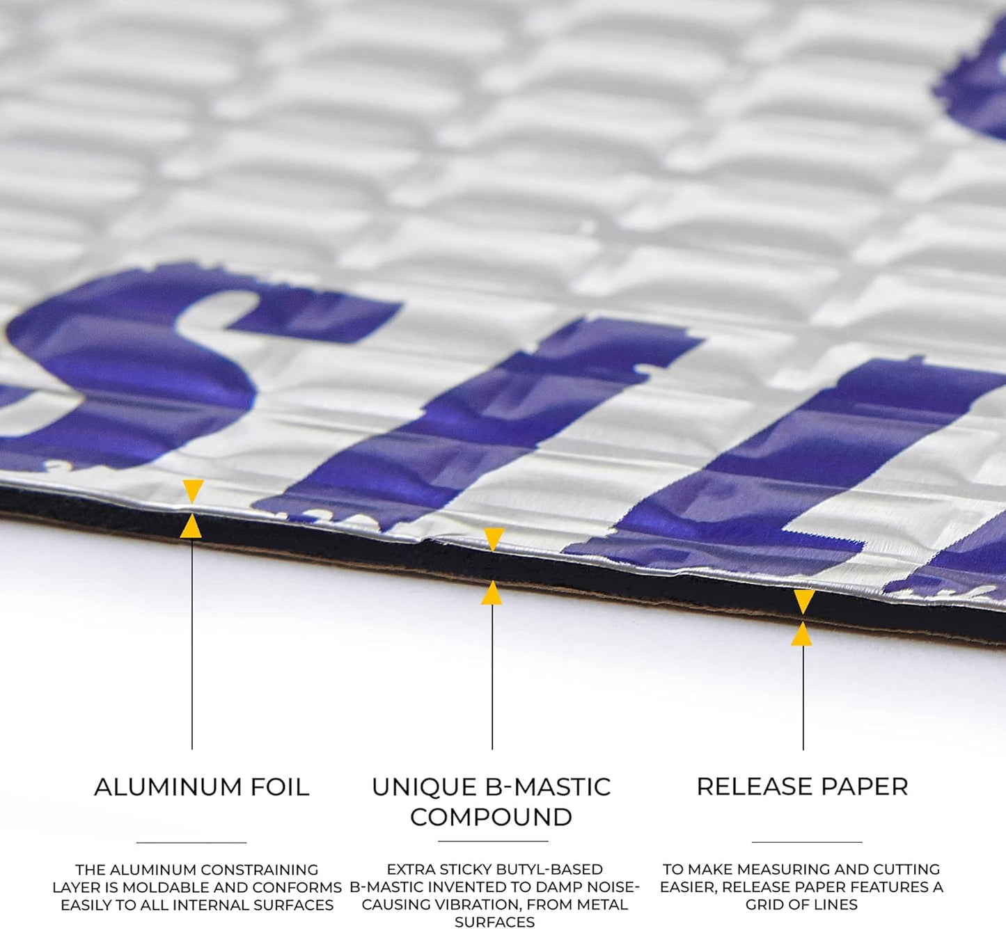 Siless Car Sound Deadening Mat - 50 Mil Butyl Noise Insulation & Vibration Dampening (52 Sq Ft)