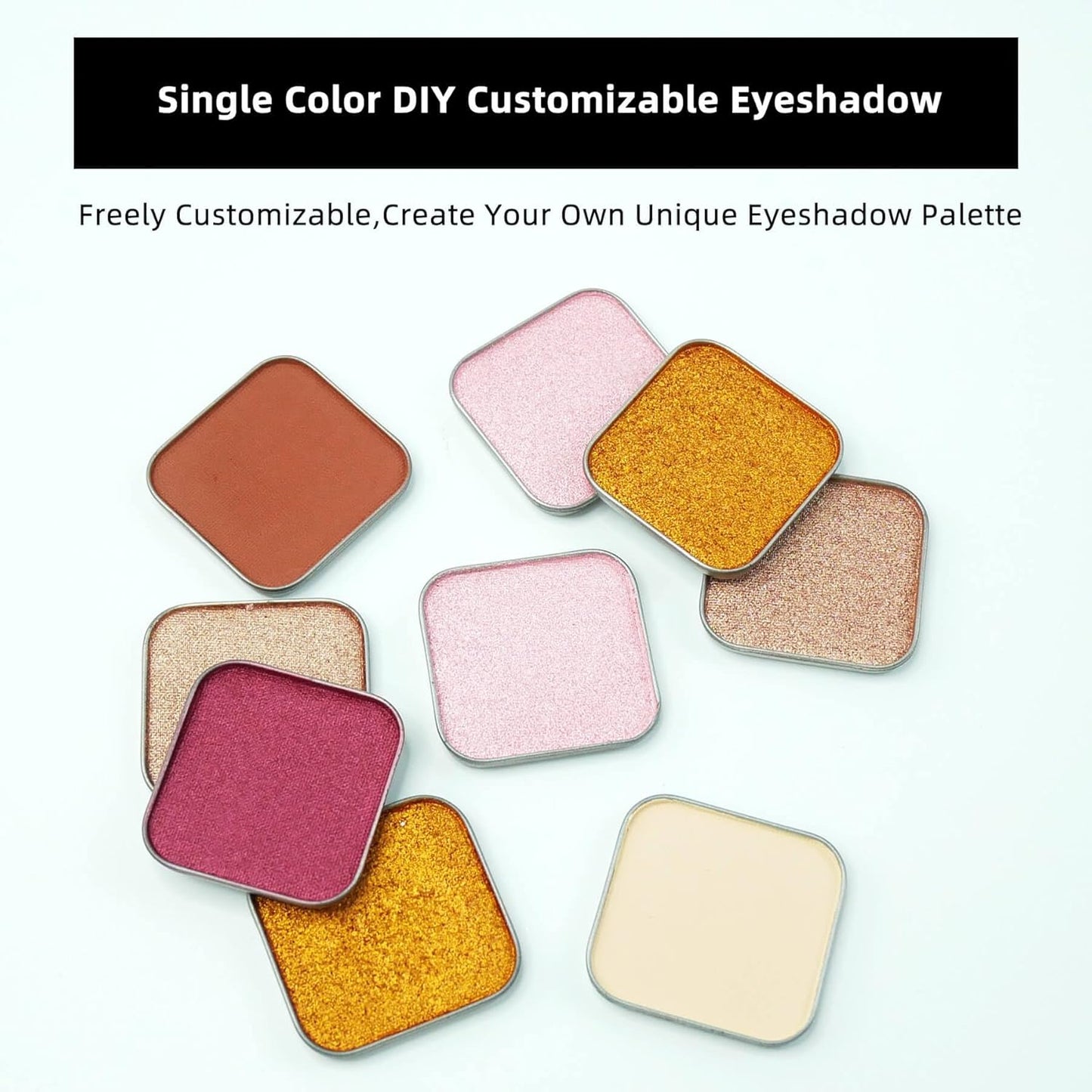 Skiennix Magnetic Single Shimmer Pink Eyeshadow - Light Pink Refill Pan for Hooded Eyes | DIY Palette