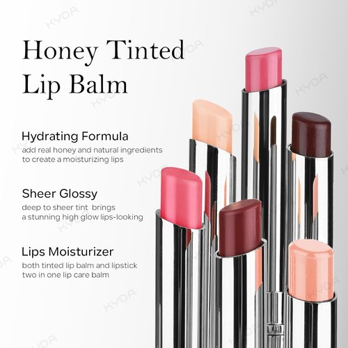 KYDA Honey Lipstick | Tinted Hydrating Lip Balm with Natural Sheer Tint | Moisturizing Black Color