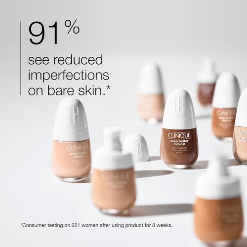 Clinique Even Better Clinical Serum Foundation - Full Coverage Hydrating SPF 25 with Vitamin C & Hyaluronic Acid for Oily Skin