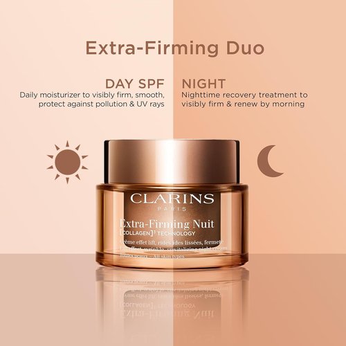 Clarins Extra-Firming Day Moisturizer SPF 15 - Firming Anti-Aging Cream with Collagen & Niacinamide | All Skin Types