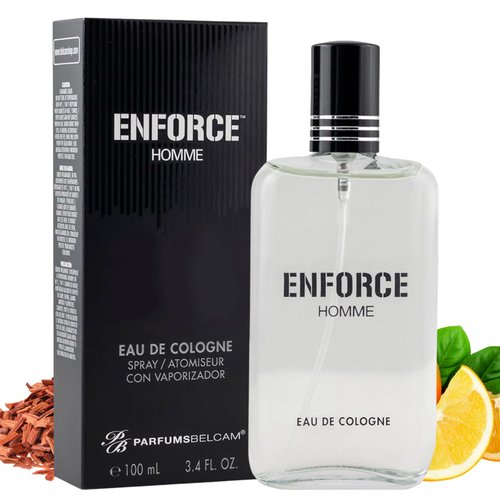 PB ParfumsBelcam Enforce Homme Eau de Toilette Spray for Men – Long-Lasting Woody Sandalwood Fragrance with Citrus & Musk, Masculine Cologne, Affordable Luxury, Daily Signature Scent - 3.4 Fl Oz