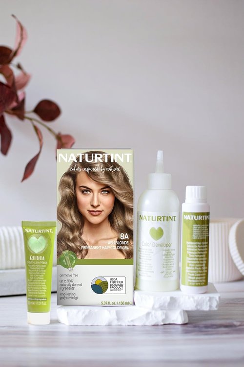 Naturtint 8A Ash Blonde Permanent Hair Color - Ammonia Free, Vegan, 100% Gray Coverage, Long Lasting Results