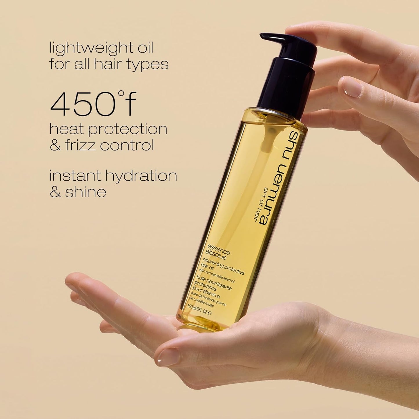 Shu Uemura Art of Hair Essence Absolue Nourishing Hair Oil - Lightweight, Hydrating & Frizz-Reducing with Japanese Camellia Oil