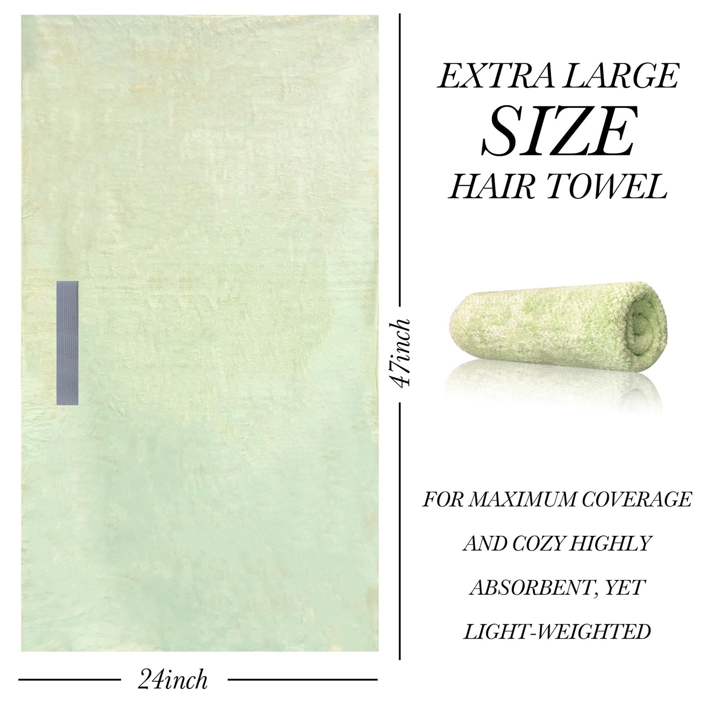 Chloven Large Microfiber Hair Towel Wrap for Women - Ultra Absorbent & Anti-Frizz Hair Drying Towel - Quick-Dry Hair Turbans Wrap Towels for Women Curly Hair - Multipurpose Bath Towel Alternative