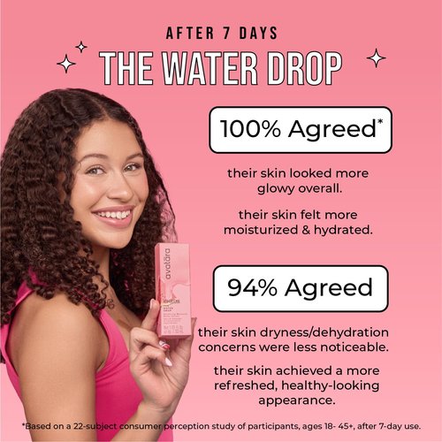 Avatara The Water Drop Milky Hydration Serum – Lightweight Water-Based Daily Face Moisturizer for Teens – With Kombucha, Watermelon & Hyaluronic Acid – Soothes, Hydrates & Balances, All Skin Types