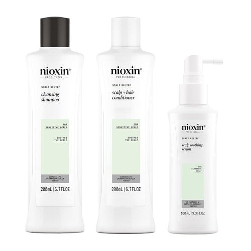 Nioxin Scalp Relief System Kit - Soothing Solution for Sensitive, Itchy Scalp | Aloe Vera & Vitamin E | Trial Size