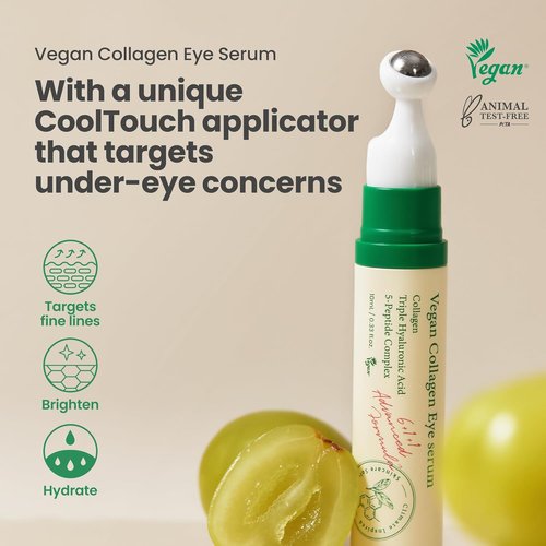 AXIS-Y Vegan Collagen Eye Serum - Triple Hyaluronic Acid & Peptide Formula for Elasticity | 0.33 fl. oz.