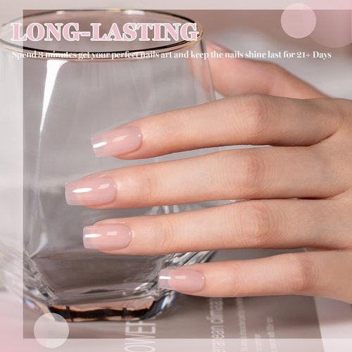 RARJSM Gel Nail Polish - Nude Beige Pink Sheer Jelly for Natural Skin Tones | 15ml Single Bottle