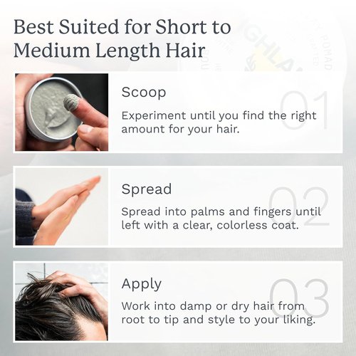 Highland Glacial Hair Clay Pomade - Award-Winning Natural Styling Clay for Healthy Hair | Low Shine, Medium Hold