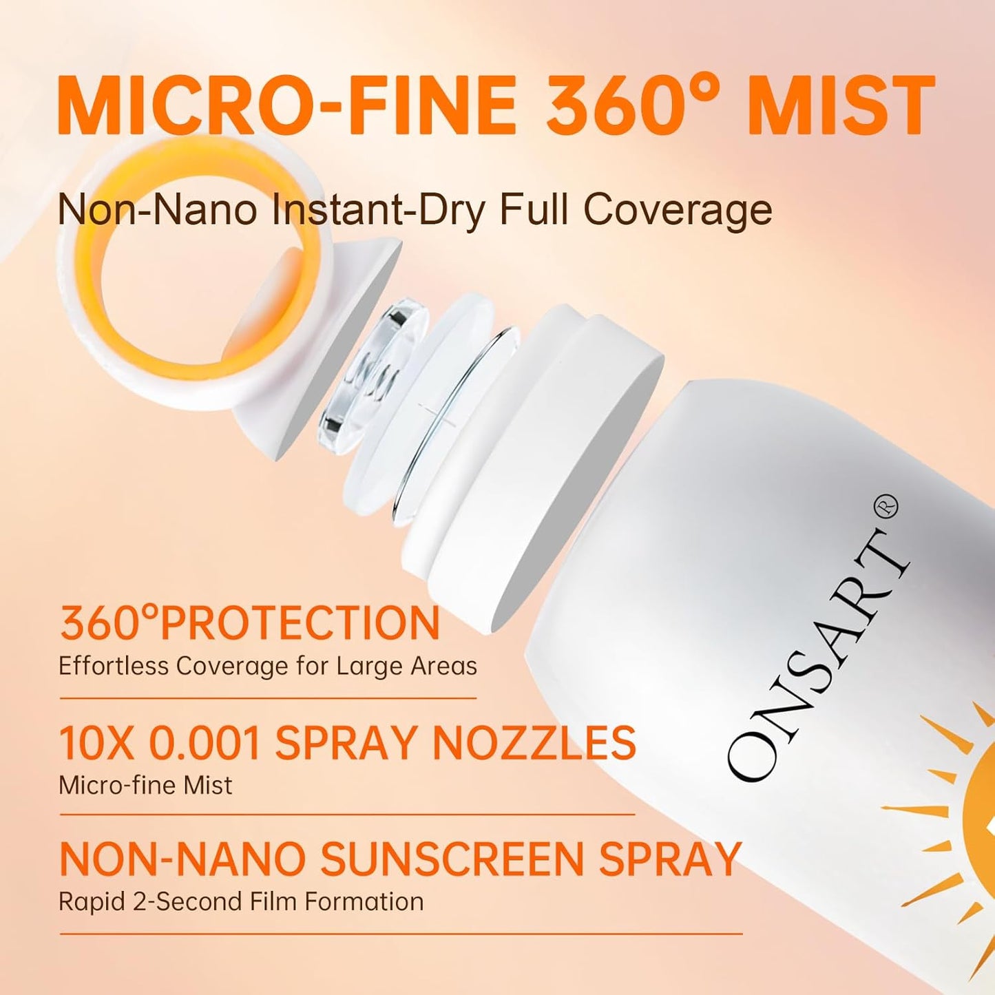 Skiennix Mineral Sunscreen Spray SPF 50+ - Reef Safe, Zinc Oxide, Water Resistant, 6.76 fl Oz (Pack of 2)
