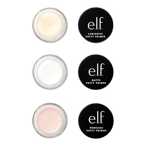 e.l.f. Cosmetics Putty Primer Trio - Poreless, Matte & Luminous Finish | Travel Size 0.14 Oz Each
