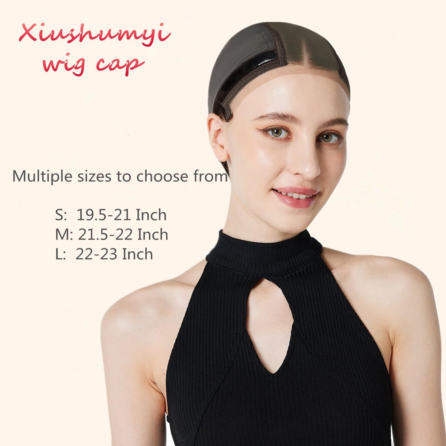 Xiushumyi Lace Wig Cap for Women,Non-Slip Grip Cap Make Your Wigs Glue Free,Wig Caps with Built-in Adjustable Velvet Band for Keeping Wigs in Place(Brown,L)