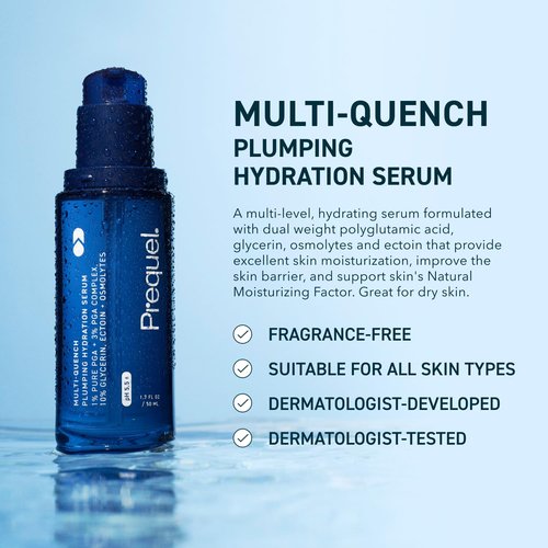 Prequel Skin Multi-Quench Hydration Serum - Intensive Moisturizing for Dry Skin, 1.7oz