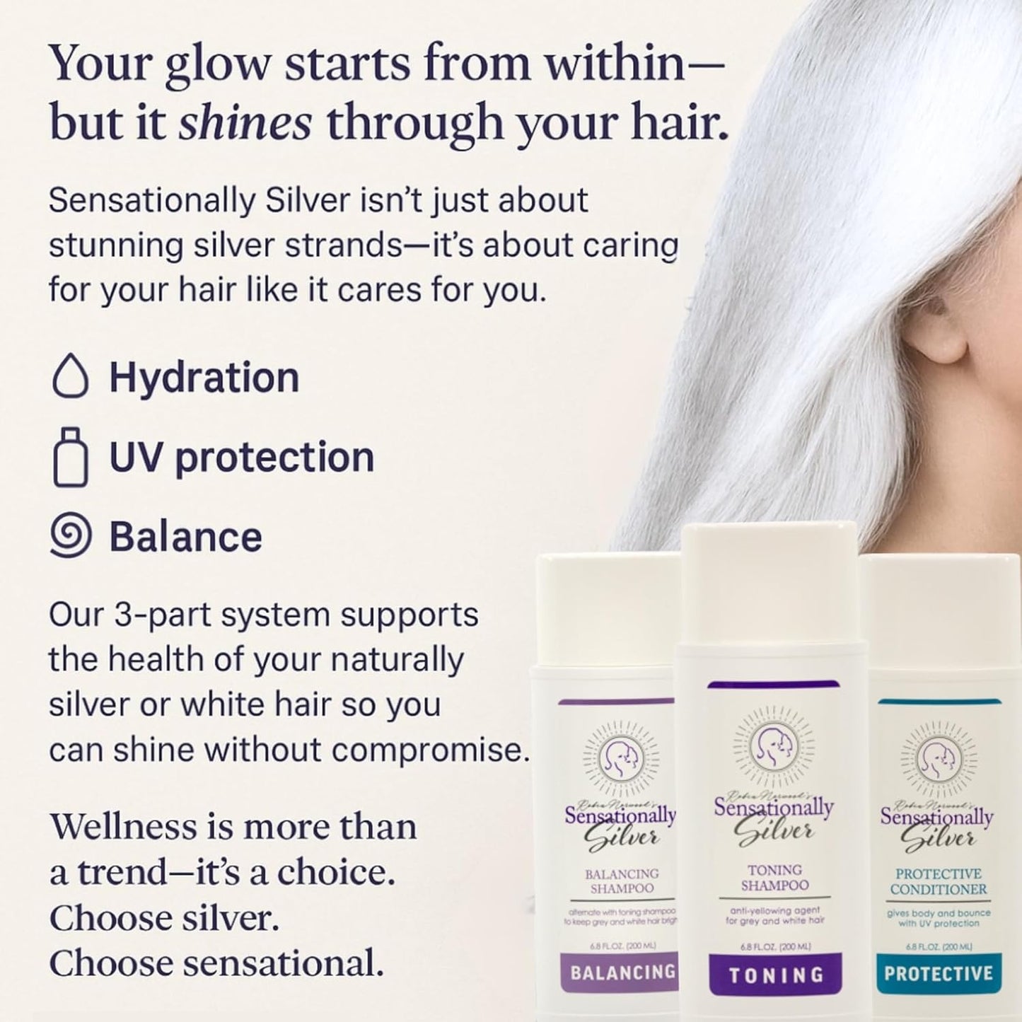 Skiennix Silver Shampoo - Toning Purple Shampoo for Gray & White Hair | Unisex Formula