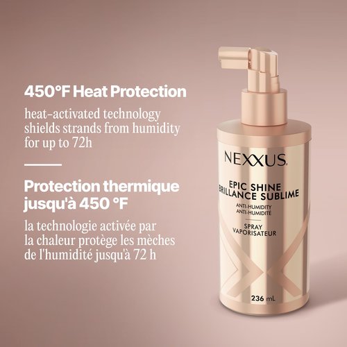 Nexxus Styling Sleek Polish Hair Heat Protectant Anti-Humidity Spray Hair Care Powered by STYLEPROTECT Technology 8 oz