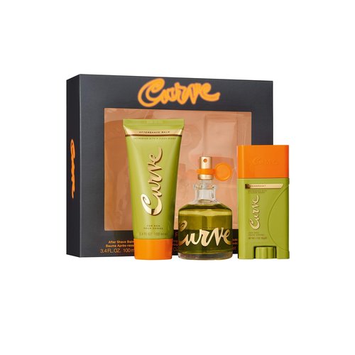 Men's Cologne Gift Set by Curve, 3 Pieces Include 2.5 Fl Oz Cologne, 3.4 Fl Oz After Shave Balm and 1.7 oz. Deodorant Stick