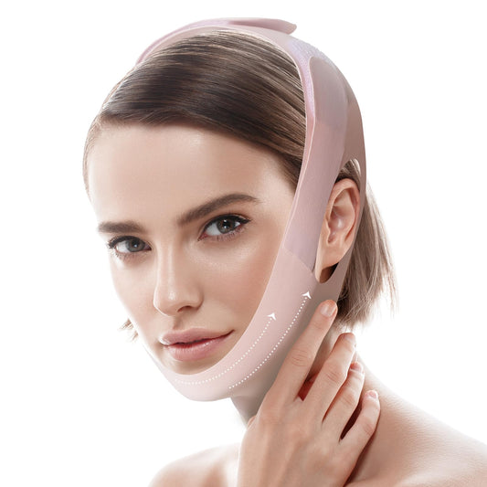 Chin Strap for Sleeping, Adjustable Jawline Shaper for Women, Reusable V-Line Mask for Face Lifting, Overnight Jaw Strap Exerciser for Jawline Shaping, Innovative Voltage Fabric Tech