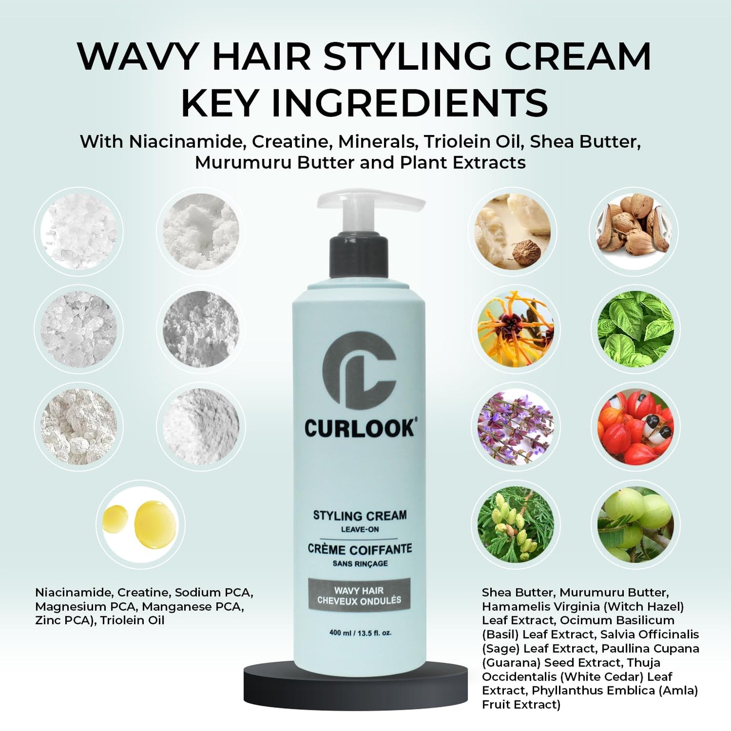 Skiennix Wavy Hair Styling Cream - Silicone-Free Formula for Soft, Defined Waves | 400ml